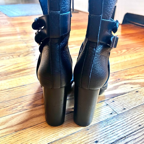 Black Leather Ankle Boots - Picture 2 of 9